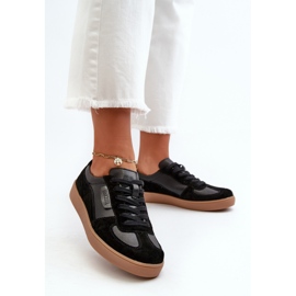 Skinnsneakers för dam Svarta Vinceza 7333 2