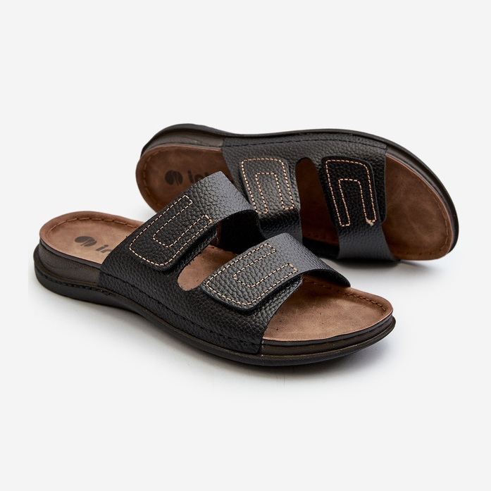Bekväma flip-flops för män med kardborreband Inblu GV00002I Svart 1