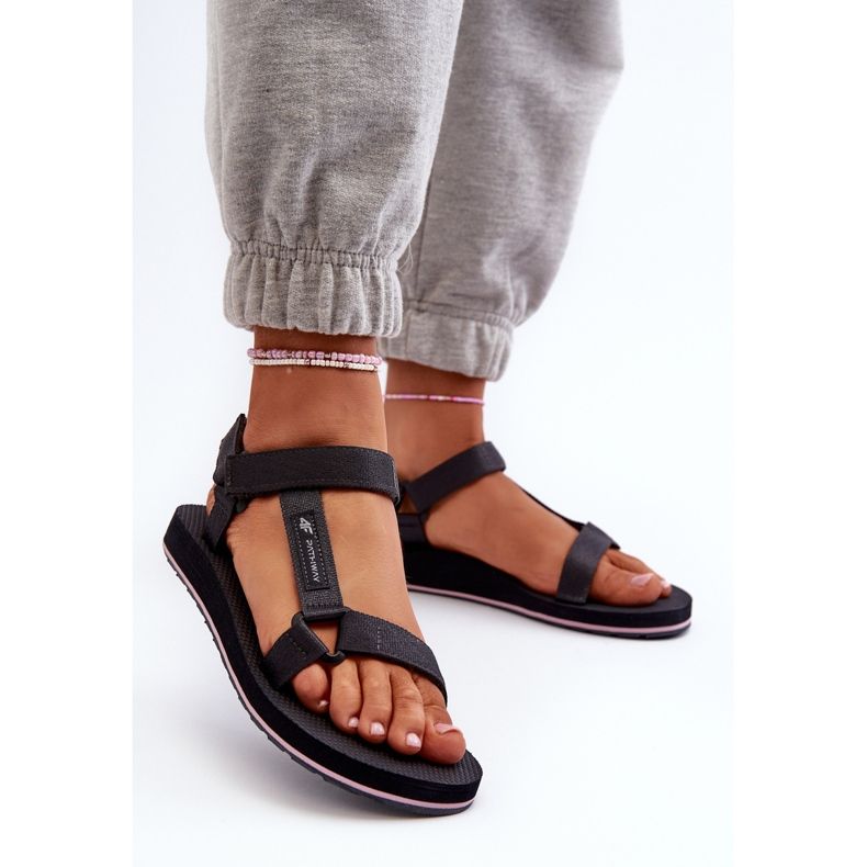 Damsportsandaler 4FRSS24FSANF054-23S Mörkgrå 2