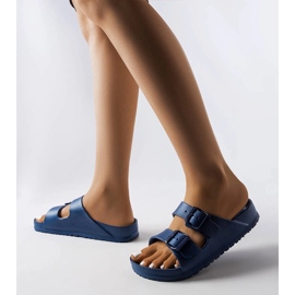 Marinblå gummirutschbanor med Eugene-spännen 1