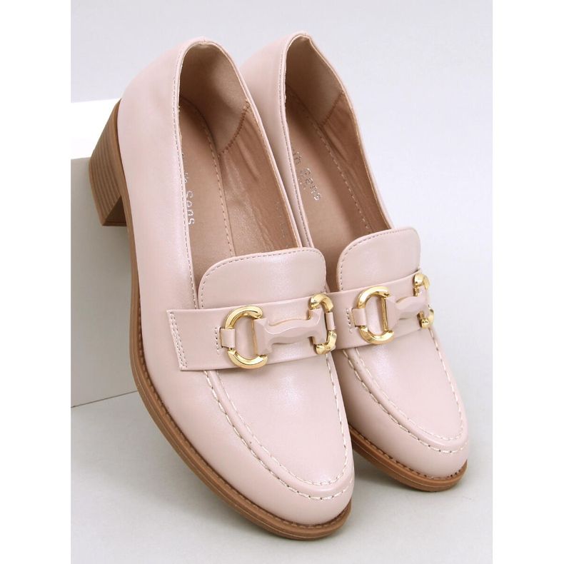 Rabier Beige pumps med bred klack 1