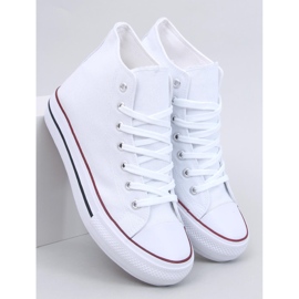Preget White canvas high-top sneakers vit 1