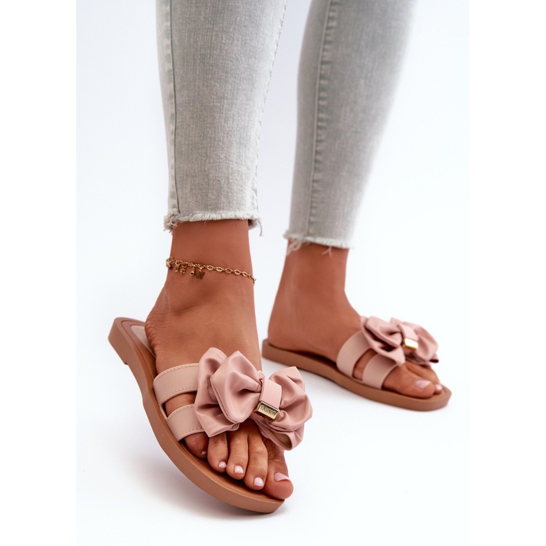 Damflip-flops med rosett, rosa Rivarina 2