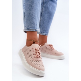 Genombrutna sneakers på plattformen, Rosa Tanvi 2