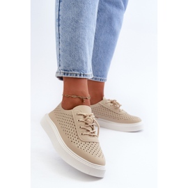 Beige Tanvi Openwork Sneakers på Plattformen 2