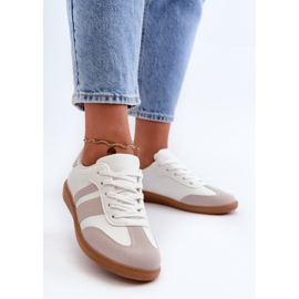Låg Eco Läder Sneakers för kvinnor Vita och Grå Relialia 2