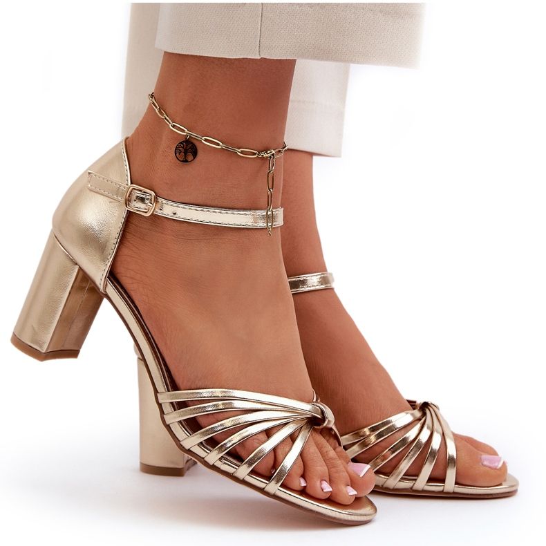 Evento Damsandaler i guld Pyrrette med hög klack gyllene 4