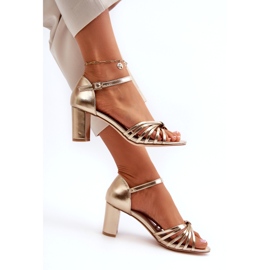 Evento Damsandaler i guld Pyrrette med hög klack gyllene 1