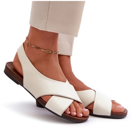 Zazoo 40407 Lädersandaler för kvinnor, ljusbeige 8