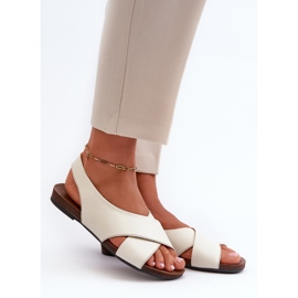 Zazoo 40407 Lädersandaler för kvinnor, ljusbeige 1