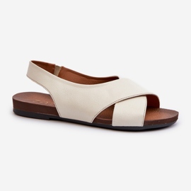Zazoo 40407 Lädersandaler för kvinnor, ljusbeige 3