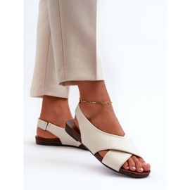 Zazoo 40407 Lädersandaler för kvinnor, ljusbeige 5