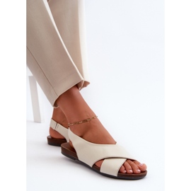 Zazoo 40407 Lädersandaler för kvinnor, ljusbeige 7