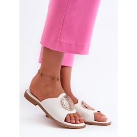 Flip-flops med platt klack för kvinnor med dekoration, vit Rivashea 1