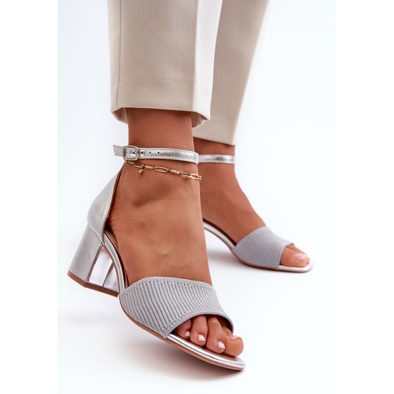 Damsandaler på hög klack Silver Desvia 2