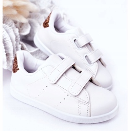 Barns vita och gyllene sneakers 3