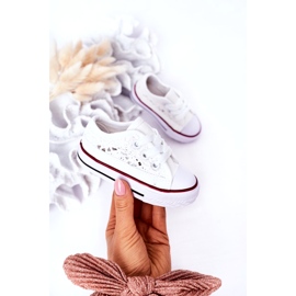 Barnsneakers med spets, Vita 3