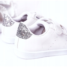 Kardborrsneakers för barn, vita och silver 1