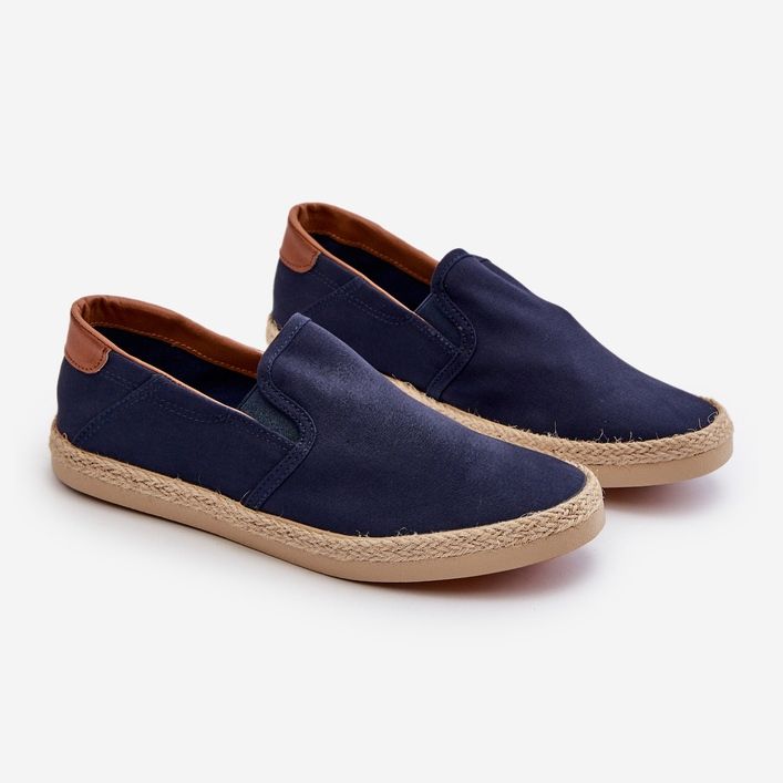 Espadrillesneakers för herr med fläta, Marinblå Fenen 1