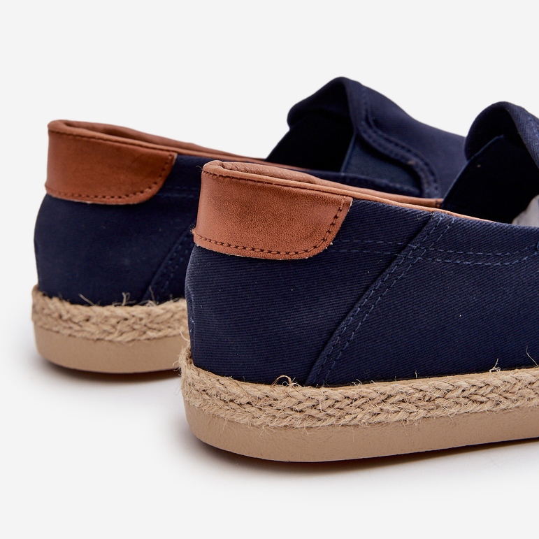 Espadrillesneakers för herr med fläta, Marinblå Fenen 2