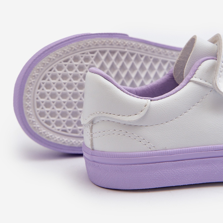 Sneakers för barn Sneakers med nål, vit och lila Pennyn purpur 2