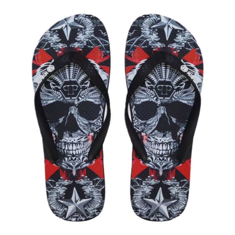 Pliant Philipp Plein IMPS900 flipflops för män svart 2