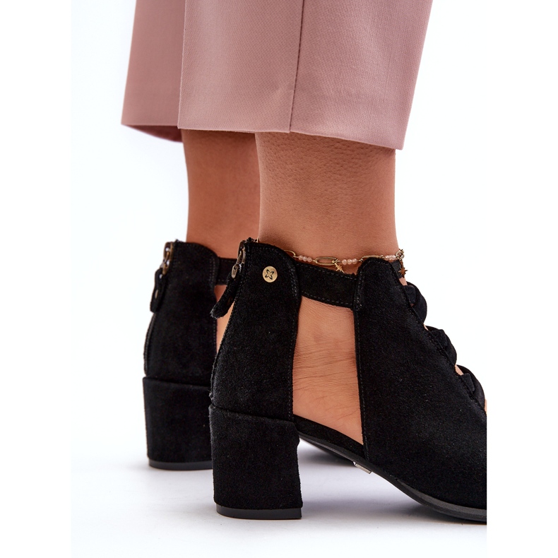 Mocka damsandaler med hög klack Maciejka 06456-01 Svart 5