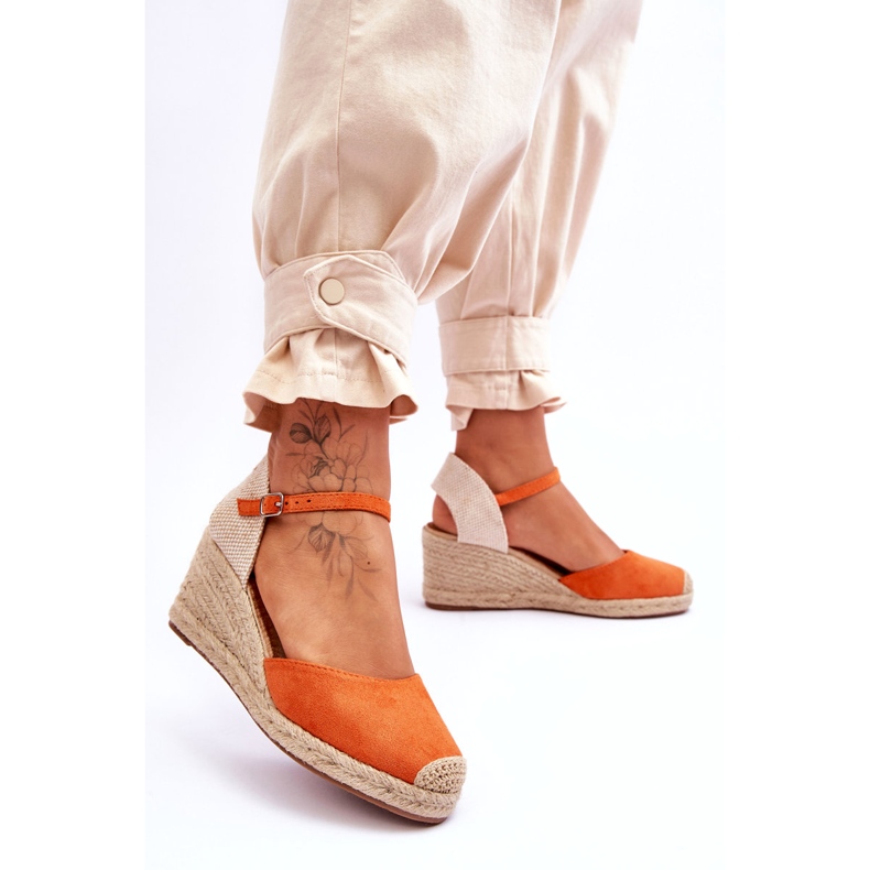 Mocka Espadrilles Wedge Sandaler Orange Cammer 3