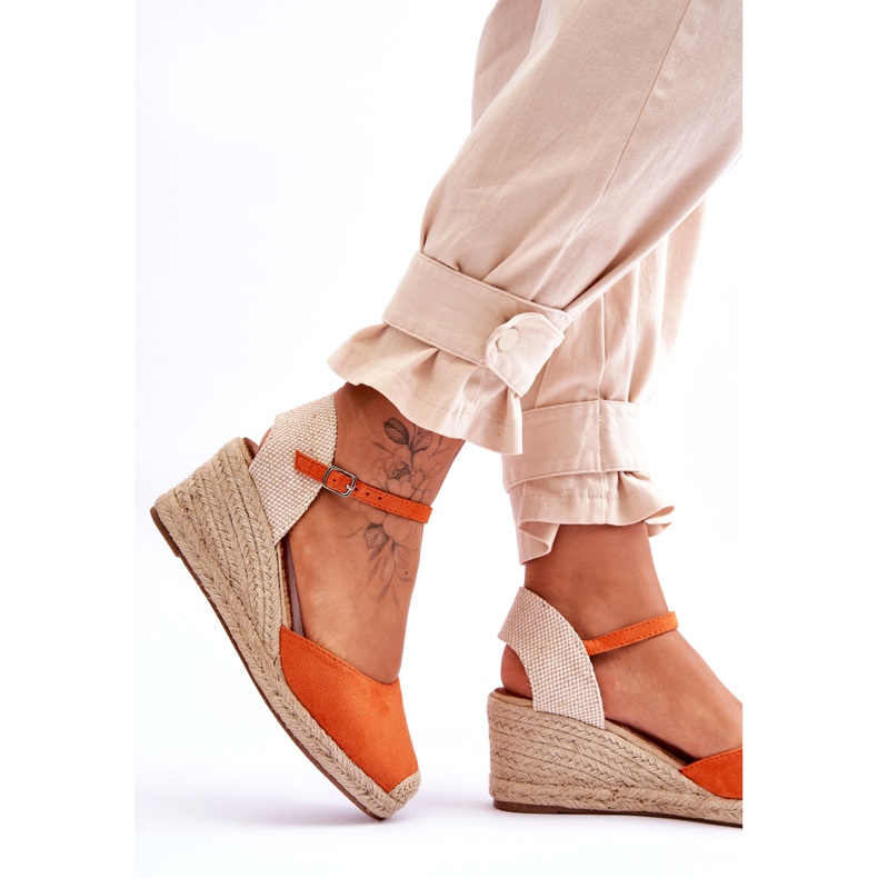 Mocka Espadrilles Wedge Sandaler Orange Cammer 4