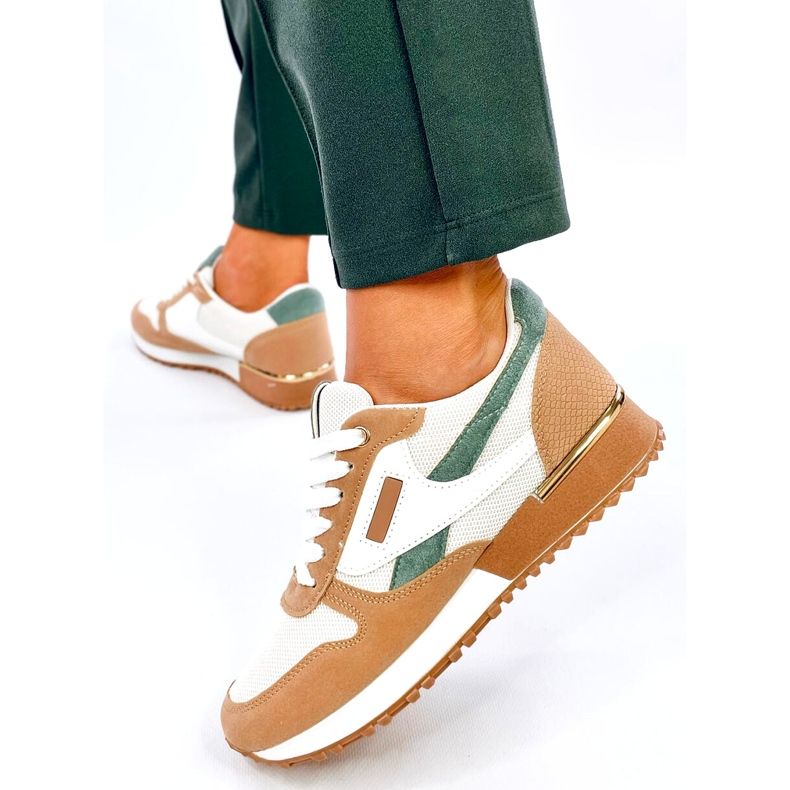 Damsportsneakers, vita och beige 3