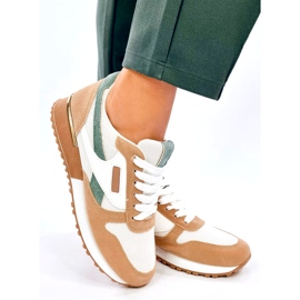 Damsportsneakers, vita och beige 2