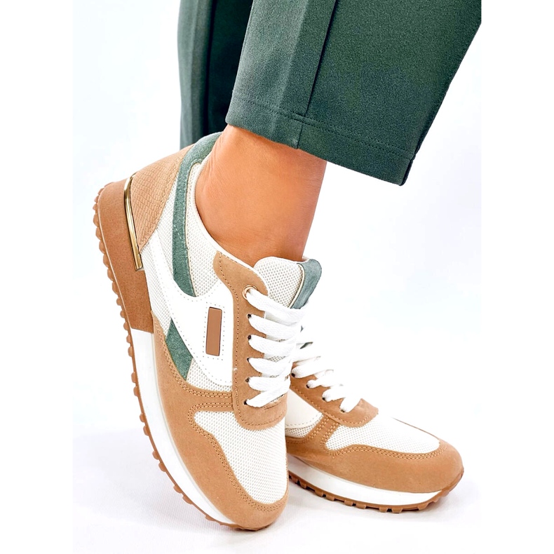 Damsportsneakers, vita och beige 2