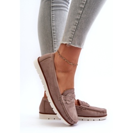 Eko mockamockasiner för kvinnor, mörkbeige Nestalia 7