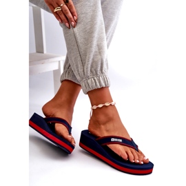 Wedge flip-flops för damer Big Star NN274A725 Marinblå 4