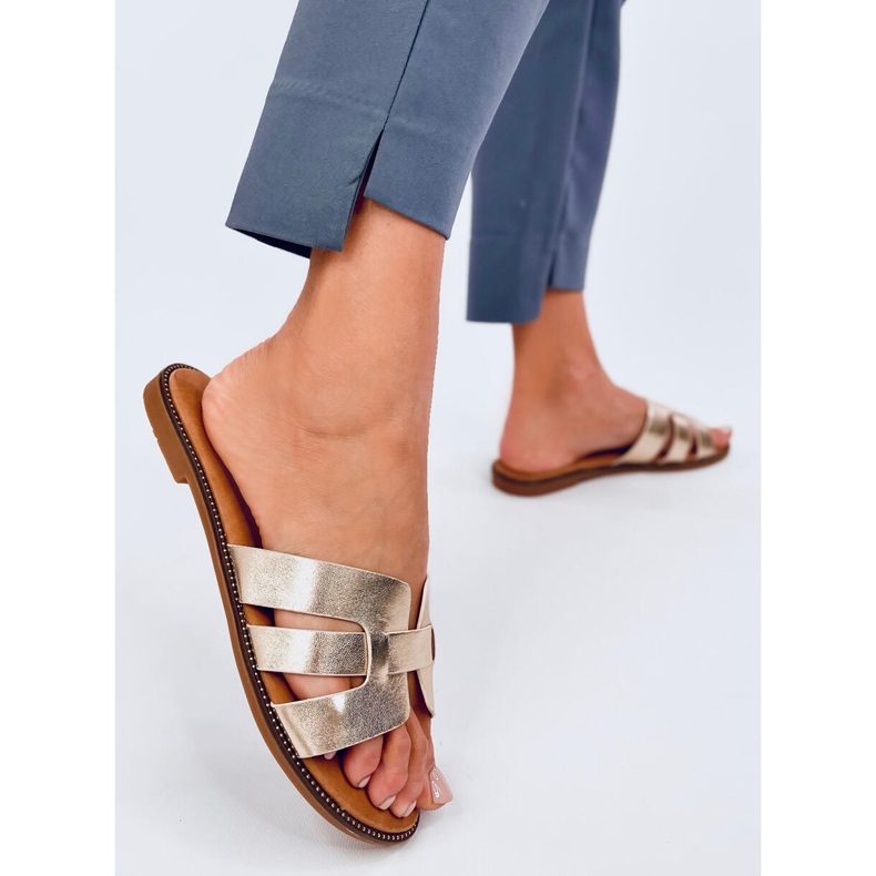 Charnes Gold flipflops för kvinnor gyllene 2