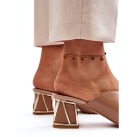 Elegant flip-flops med hög klack för kvinnor Laura Messi 2771 Beige 1