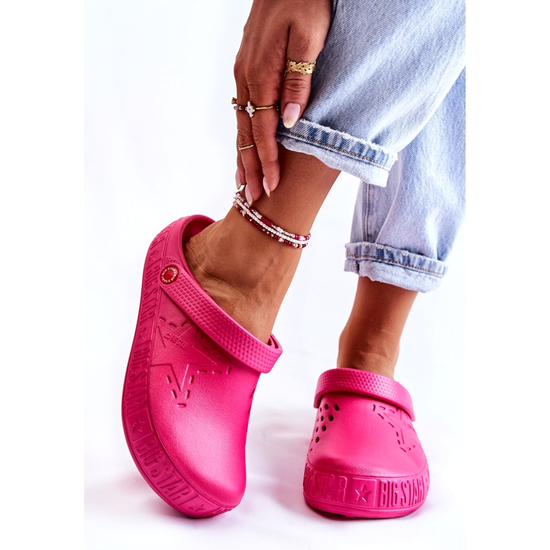 Lätt tofflor för kvinnor Kroks Big Star II275007 Fuchsia rosa 1