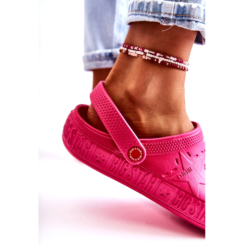 Lätt tofflor för kvinnor Kroks Big Star II275007 Fuchsia rosa 4