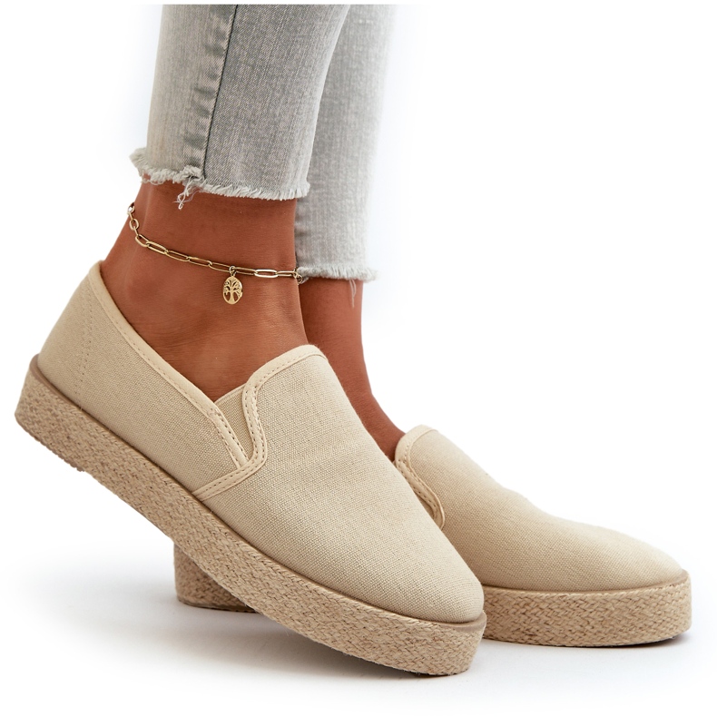 News Espadriller för kvinnor på beige plattform 4