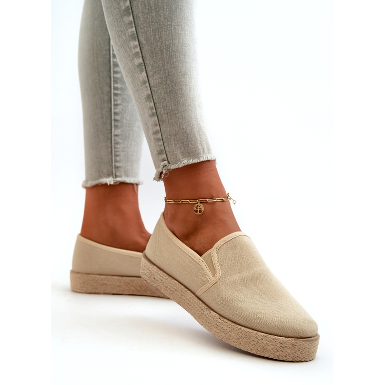 News Espadriller för kvinnor på beige plattform 2