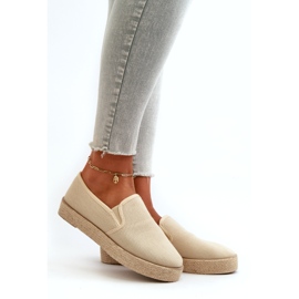 News Espadriller för kvinnor på beige plattform 1