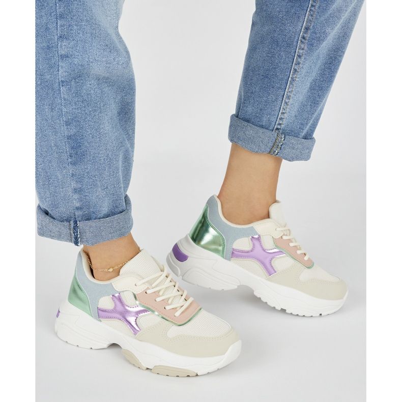 Seastar Flerfärgade damsneakers beige 2