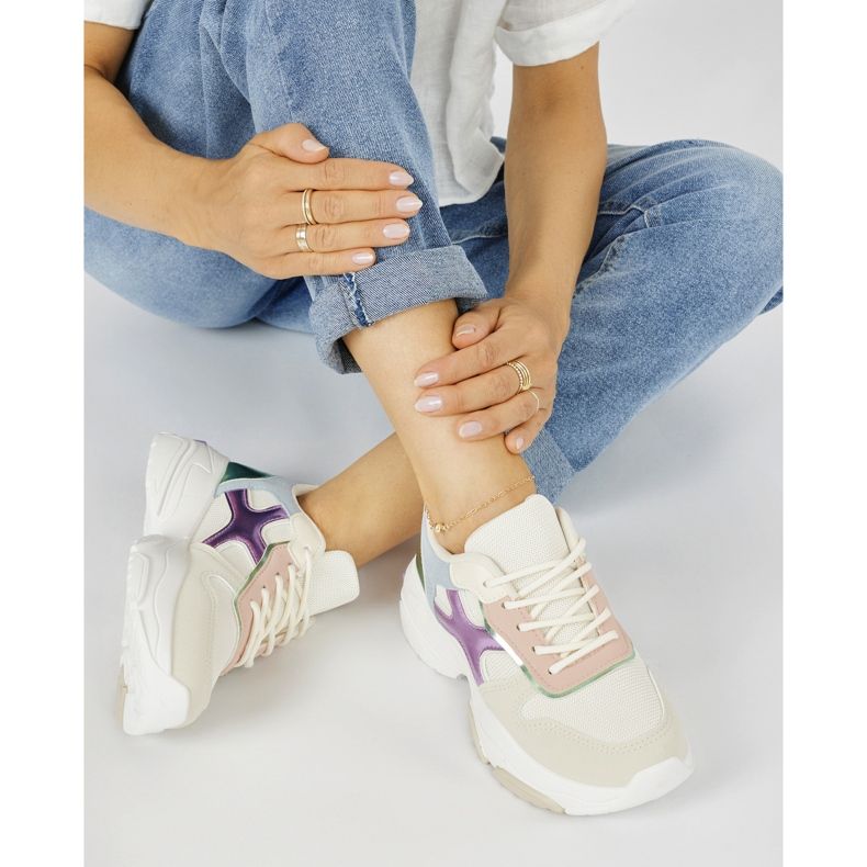 Seastar Flerfärgade damsneakers beige 1