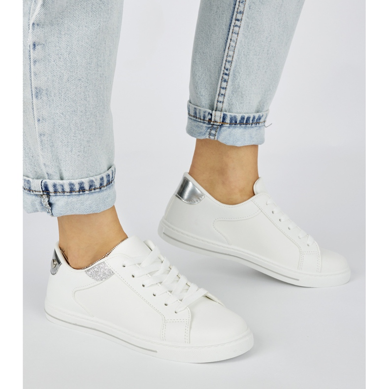 Klassiska sportskor för kvinnor vit 2