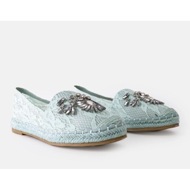 Gröna espadrillor med Lordly strass 1
