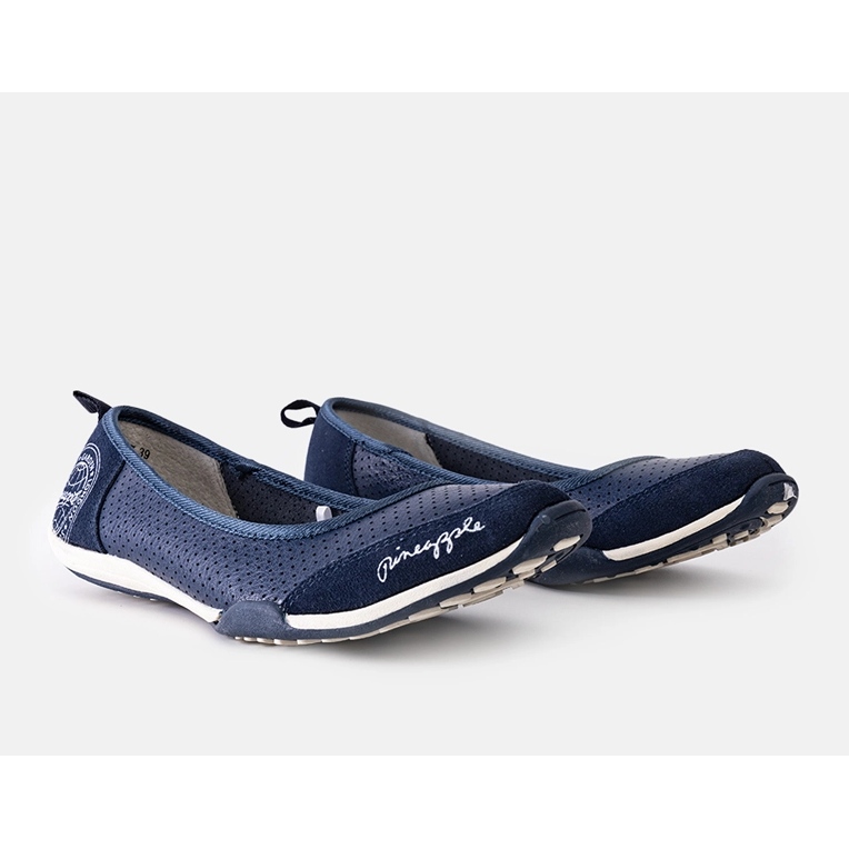 Wascana läder marinblå balettlägenheter 1