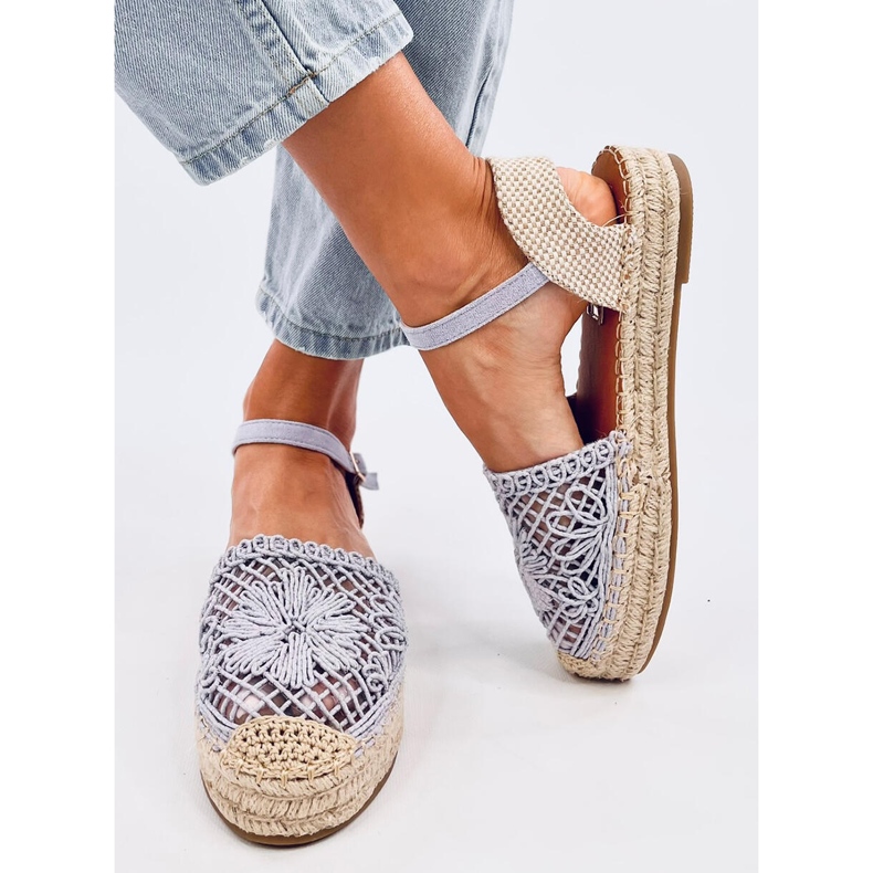 Premat Lila genombrutna espadrillesandaler violett 2