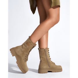 Bruna damstövlar med snörning 2