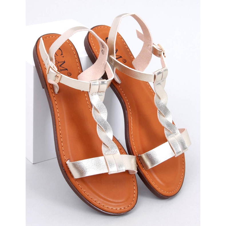 Pourta Gold damsandaler gyllene 1