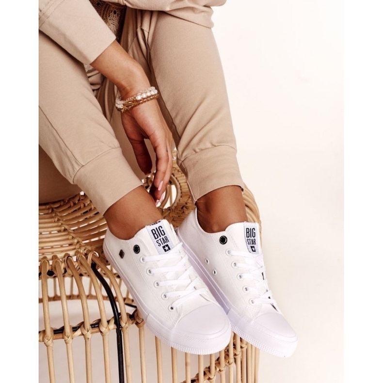 Dam Klassiska låga sneakers Big Star AA274010 Vit 2